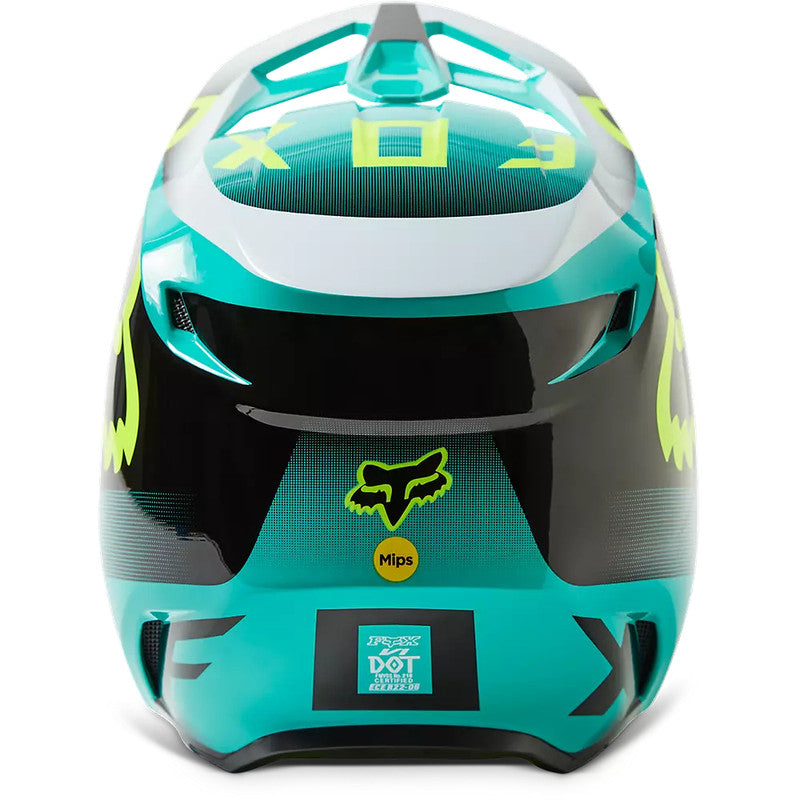 Casco Moto V1 Leed Celeste Fox