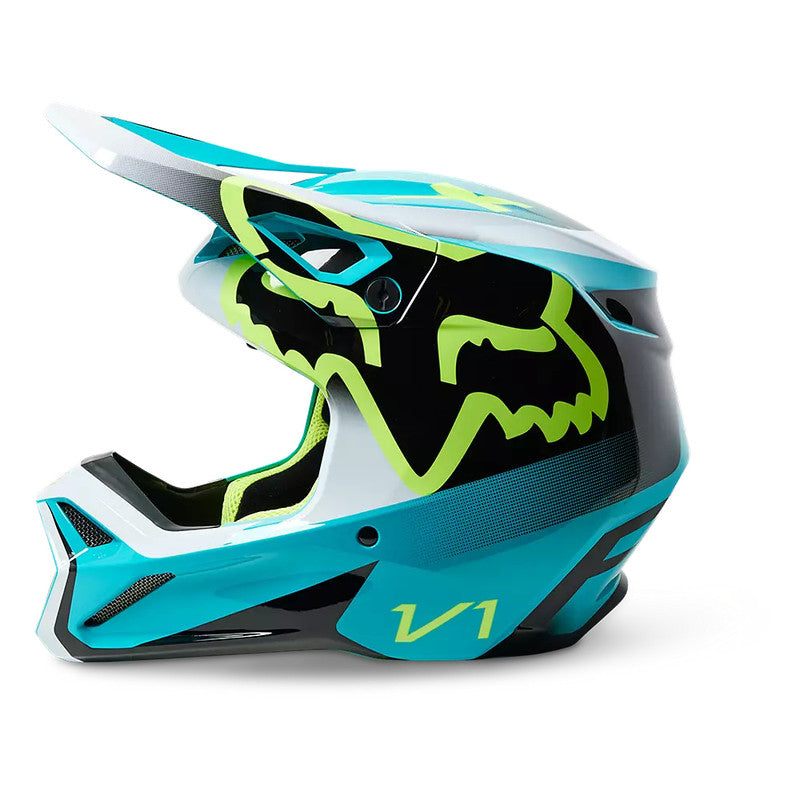 Casco Moto V1 Leed Celeste Fox
