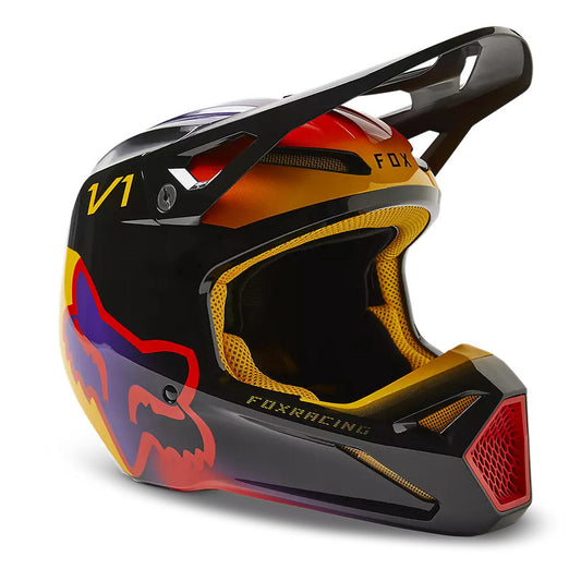 Casco Moto V1 Toxsyk Negro/Amarillo Fox