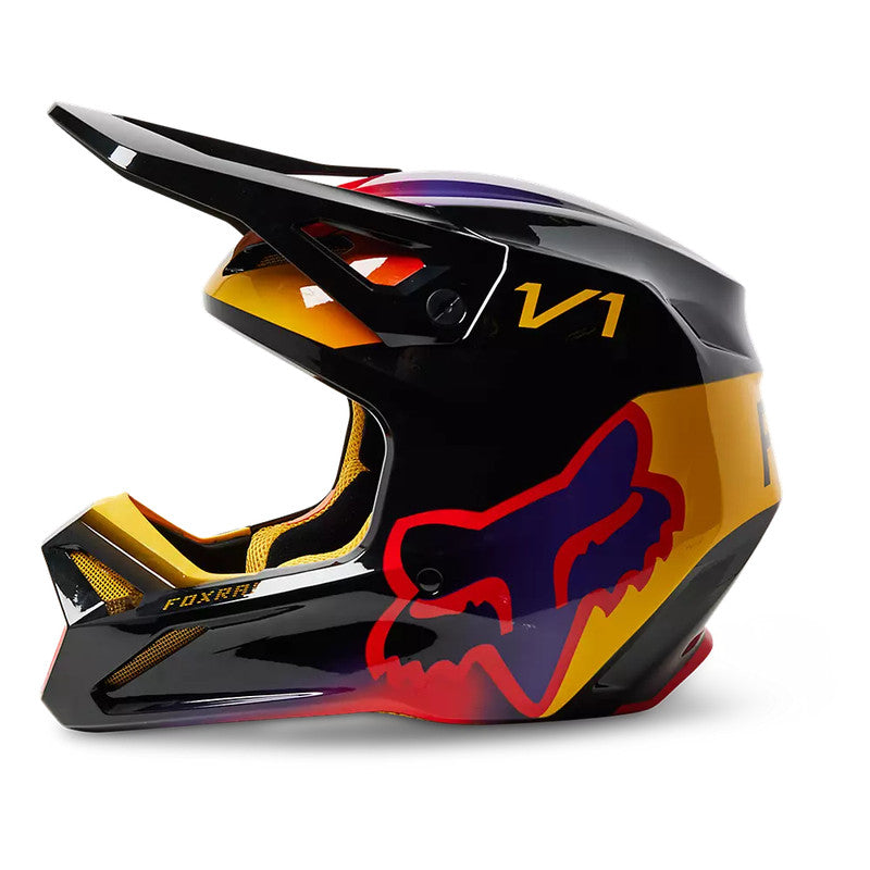 Casco Moto V1 Toxsyk Negro/Amarillo Fox | Casco Moto Fox casco fox racing motocross mtb