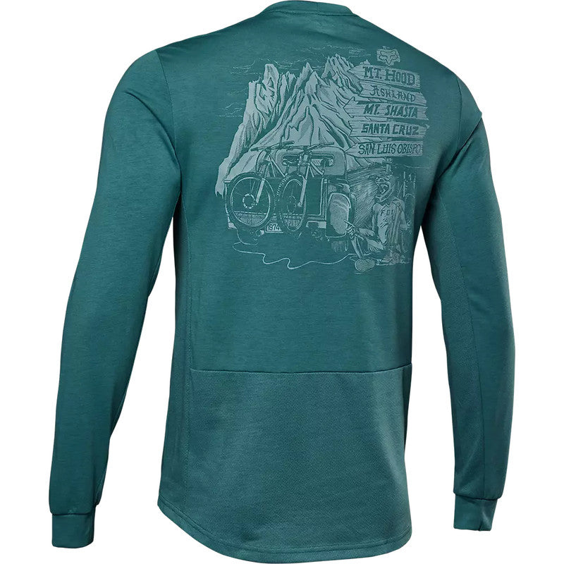 Polera Bicicleta Manga Larga Ranger Drirelease® Verde Fox polera bicicleta fox mtb
