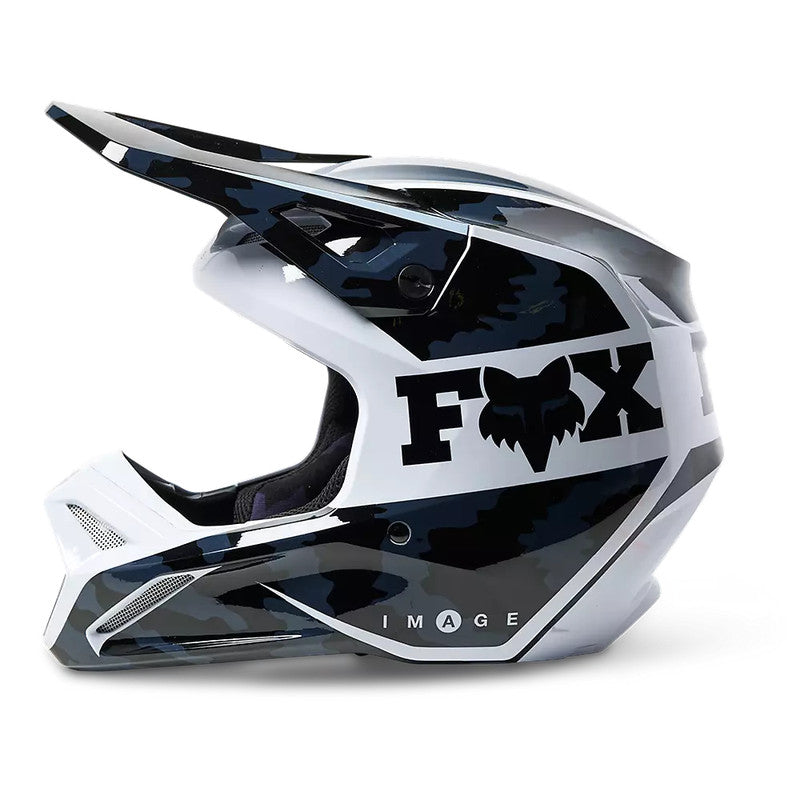Casco Moto V1 Nuklr Negro/Blanco Fox | Casco Moto Fox casco fox racing motocross mtb