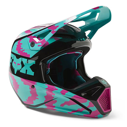 Casco Moto Niño V1 Nuklr Celeste/Rosado Fox | Casco Moto Fox casco fox racing motocross mtb