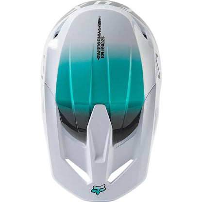 Casco Moto V1 Toxsyk Blanco/Celeste Fox | Casco Moto Fox casco fox racing motocross mtb