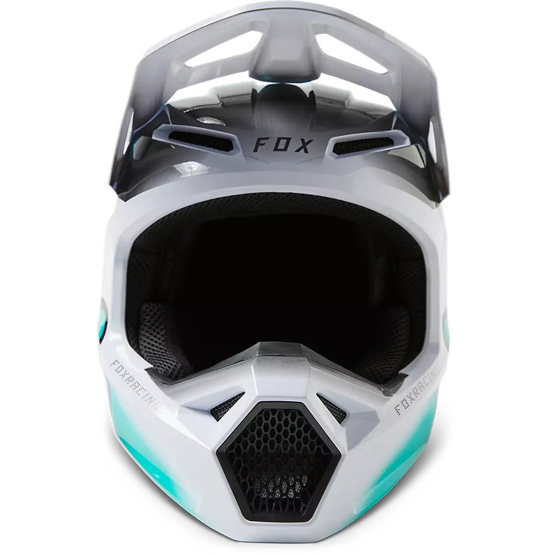 Casco Moto V1 Toxsyk Blanco/Celeste Fox | Casco Moto Fox casco fox racing motocross mtb