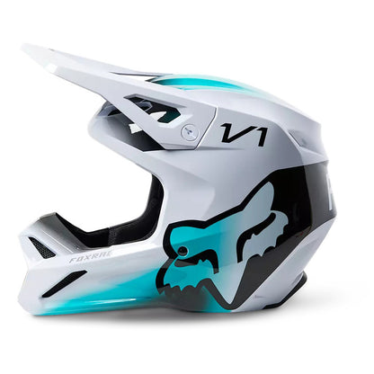 Casco Moto V1 Toxsyk Blanco/Celeste Fox | Casco Moto Fox casco fox racing motocross mtb