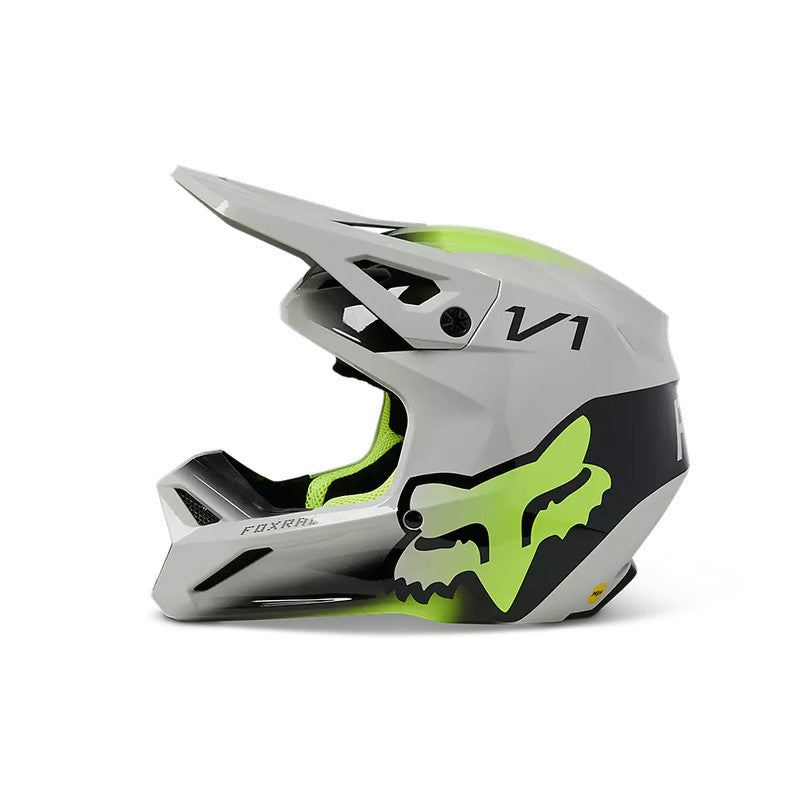 Casco Moto Niño V1 Toxsyk Gris/Amarillo Fox | Casco Moto Fox casco fox racing motocross mtb