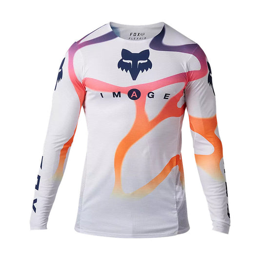 Polera Moto Flexair Ryvr Edicion Limitada Blanco/Azul/Rosado Fox