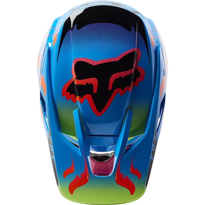 Casco Moto V3 RS Eyeris Celeste/Naranjo Fox | Casco Moto Fox casco fox racing motocross mtb