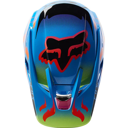 Casco Moto V3 RS Eyeris Celeste/Naranjo Fox | Casco Moto Fox casco fox racing motocross mtb