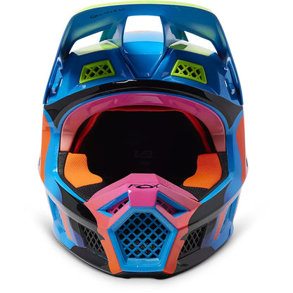 Casco Moto V3 RS Eyeris Celeste/Naranjo Fox | Casco Moto Fox casco fox racing motocross mtb