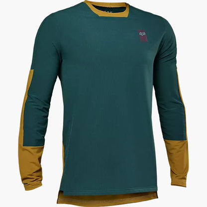 Polera Bicicleta Defend Thermal Manga Larga Esmeralda Fox polera bicicleta fox mtb