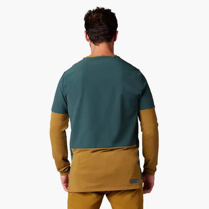Polera Bicicleta Defend Thermal Manga Larga Esmeralda Fox polera bicicleta fox mtb