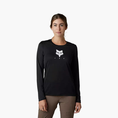 Polera Bicicleta Mujer Ranger Trudri™ Manga Larga Negro Fox polera bicicleta fox mtb