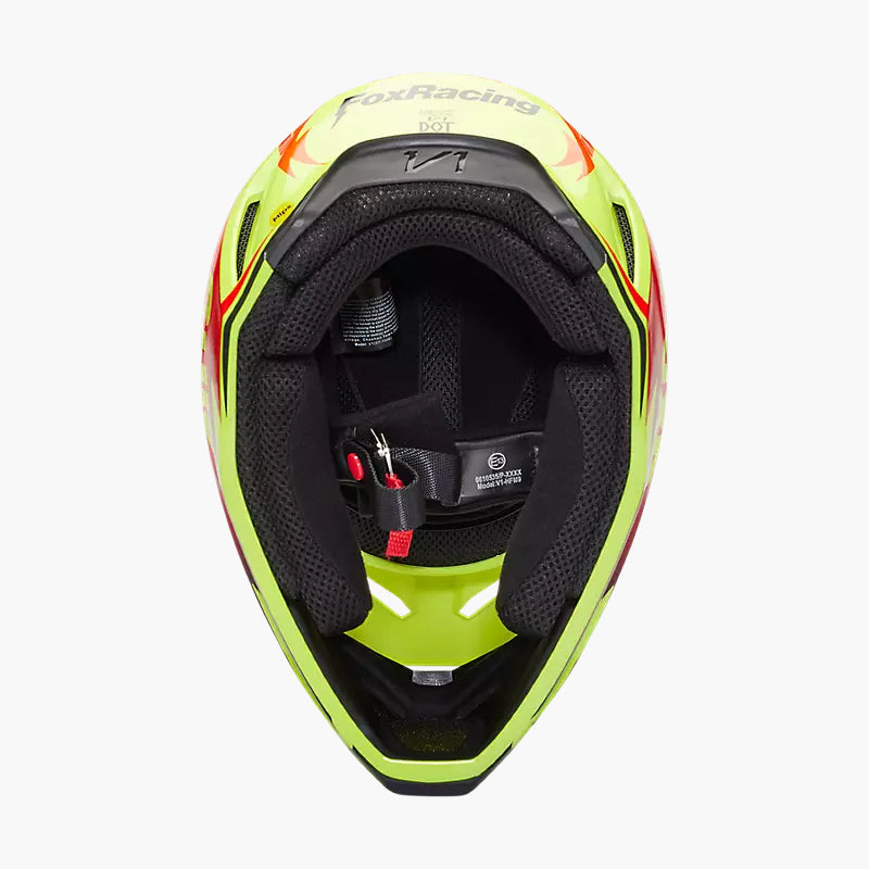Casco Moto V1 Statk Amarillo/Rojo Fox