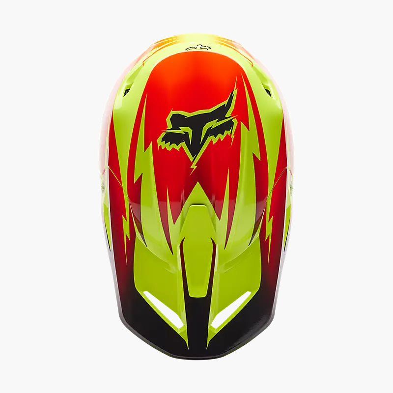 Casco Moto V1 Statk Amarillo/Rojo Fox