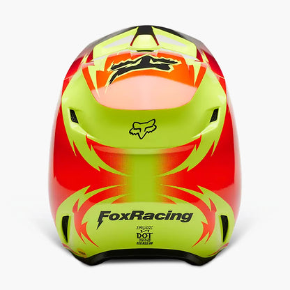 Casco Moto V1 Statk Amarillo/Rojo Fox