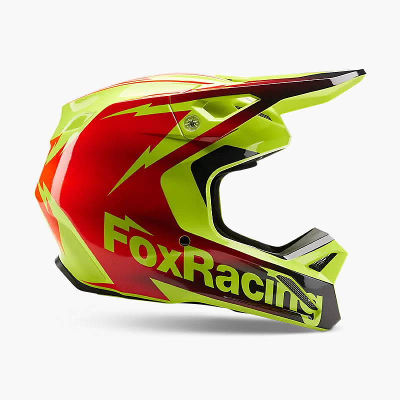 Casco Moto V1 Statk Amarillo/Rojo  Fox | Casco Moto Fox casco fox racing motocross mtb