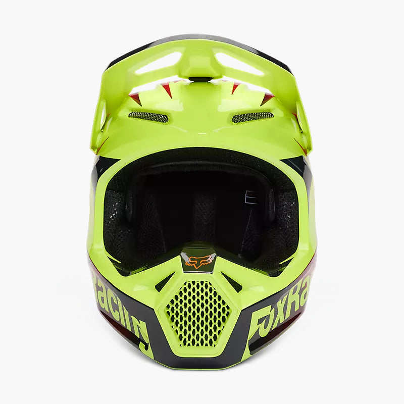 Casco Moto V1 Statk Amarillo/Rojo Fox