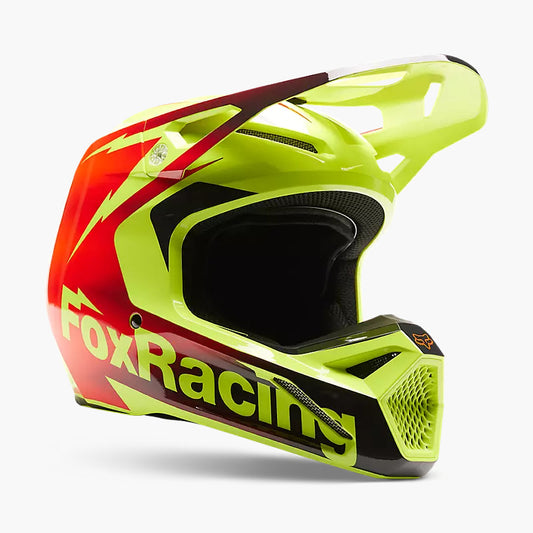Casco Moto V1 Statk Amarillo/Rojo  Fox | Casco Moto Fox casco fox racing motocross mtb