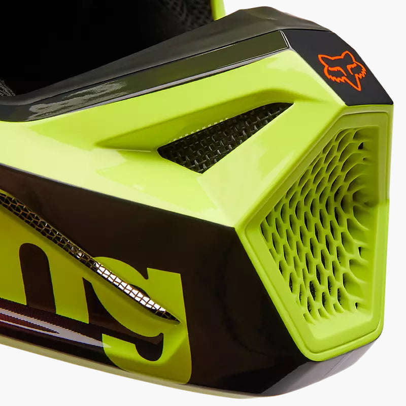 Casco Moto V1 Statk Amarillo/Rojo Fox