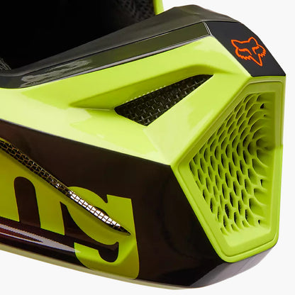 Casco Moto V1 Statk Amarillo/Rojo Fox