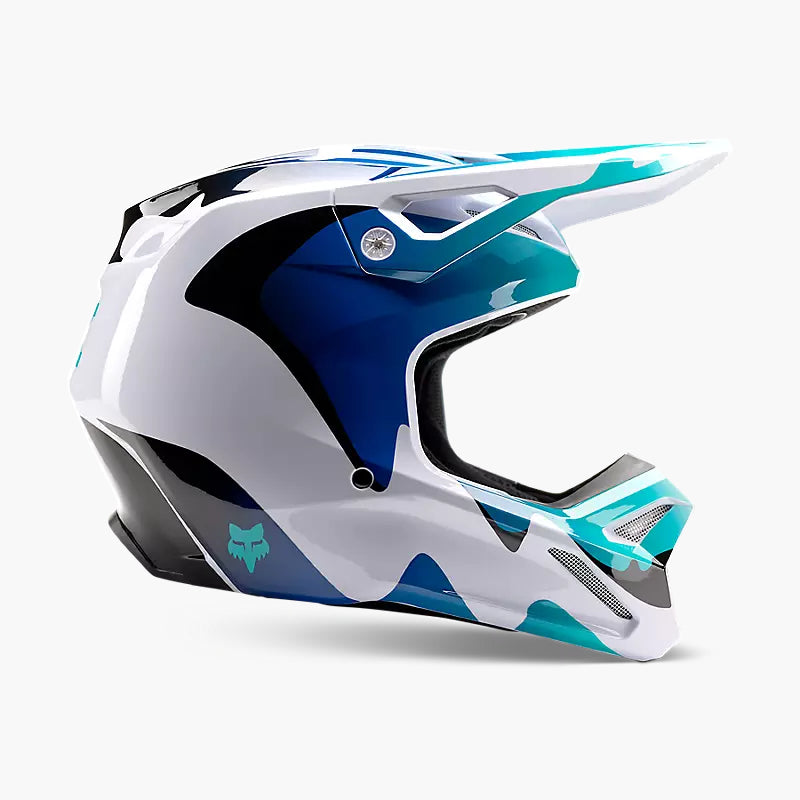Casco Moto V1 Kozmik Azul/Blanco Fox | Casco Moto Fox casco fox racing motocross mtb