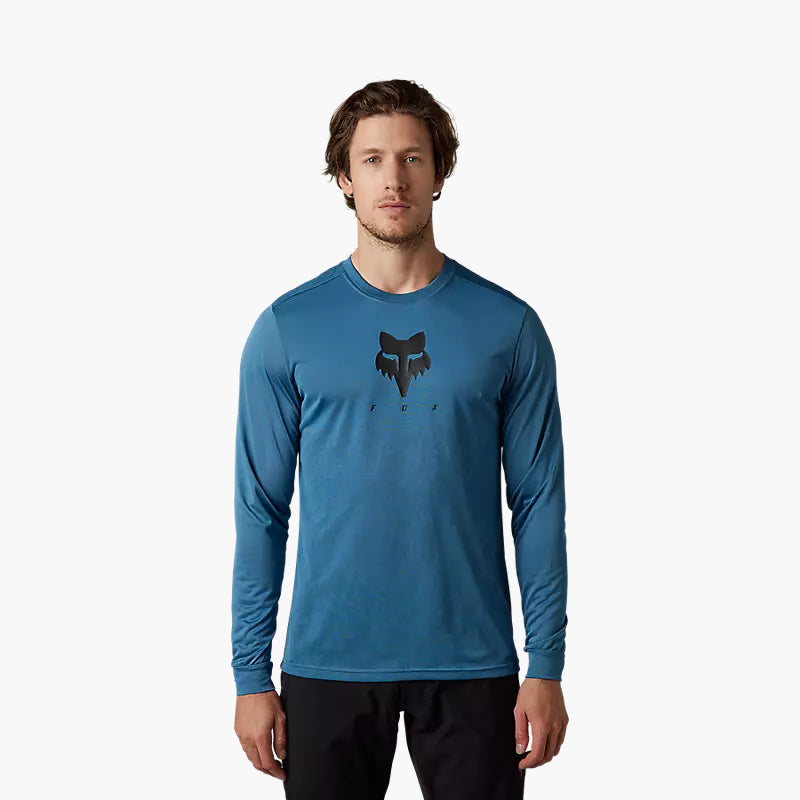 Polera Bicicleta Ranger Trudi™ Manga Larga Azul Fox polera bicicleta fox mtb