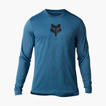 Polera Bicicleta Ranger Trudi™ Manga Larga Azul Fox polera bicicleta fox mtb