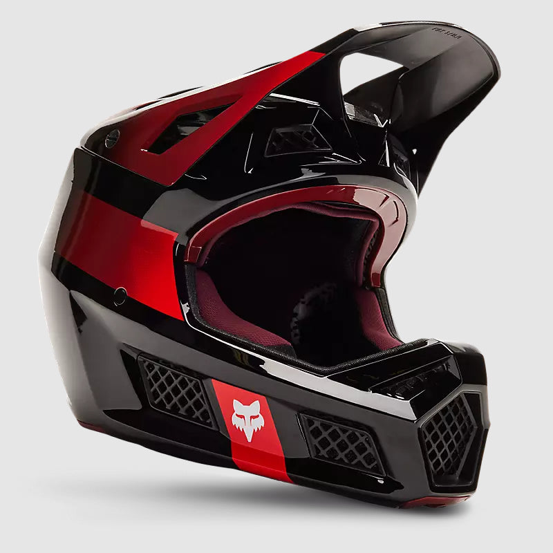 Casco Bicicleta Rampage Pro Carbon MIPS® Glnt Negro/Rojo Fox | Casco MTB Fox casco fox racing motocross mtb