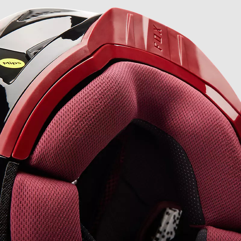Casco Bicicleta Rampage Pro Carbon MIPS® Glnt Negro/Rojo Fox | Casco MTB Fox casco fox racing motocross mtb