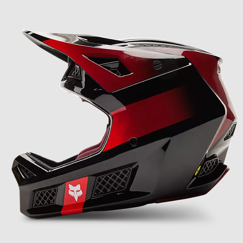 Casco Bicicleta Rampage Pro Carbon MIPS® Glnt Negro/Rojo Fox | Casco MTB Fox casco fox racing motocross mtb