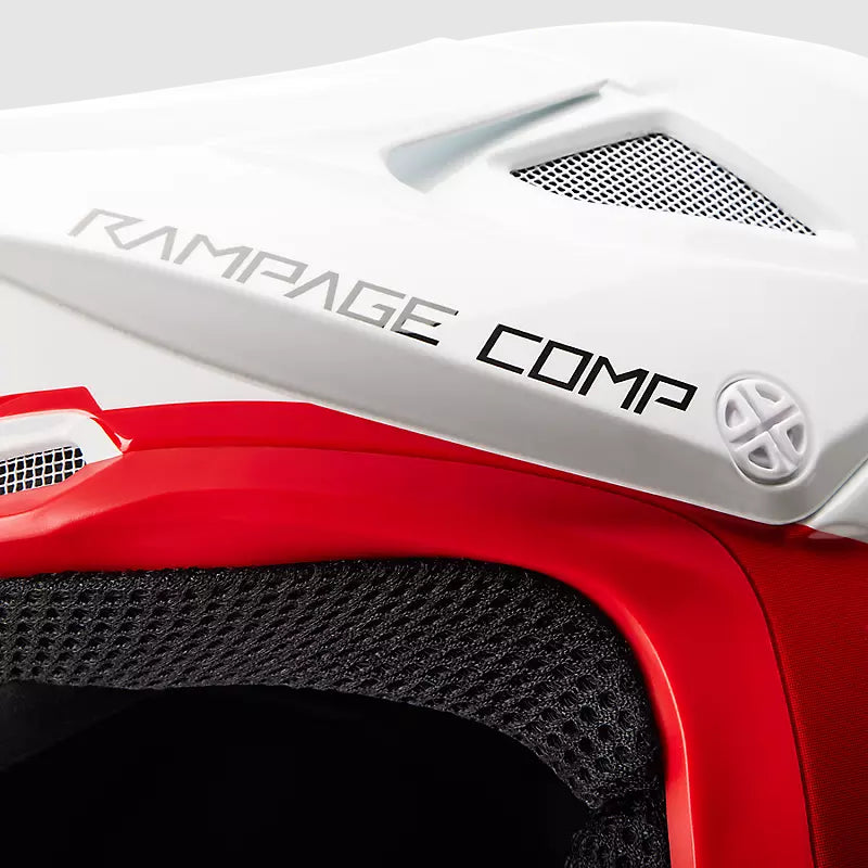 Casco Bicicleta Rampage Comp Baysik Blanco/Rojo Fox