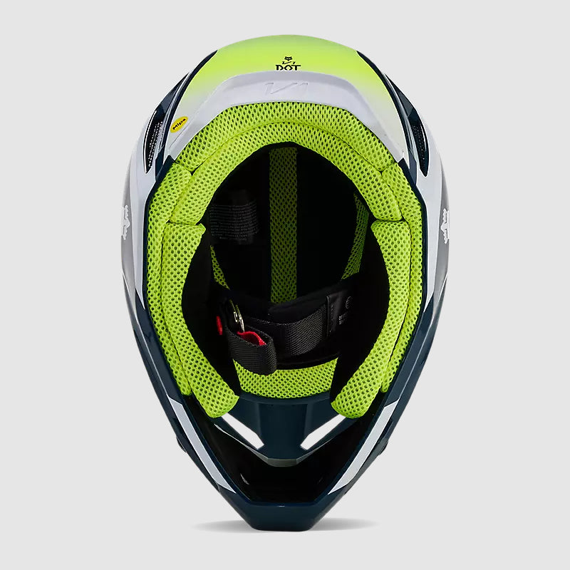 Casco Moto V1 Flora Azul Petroleo Fox | Casco Moto Fox casco fox racing motocross mtb