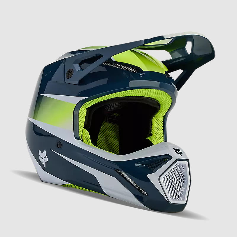 Casco Moto V1 Flora Azul Petroleo Fox | Casco Moto Fox casco fox racing motocross mtb