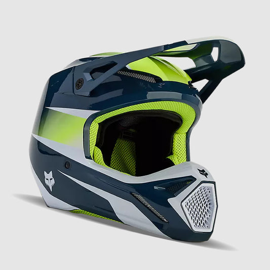 Casco Moto V1 Flora Azul Petroleo Fox | Casco Moto Fox casco fox racing motocross mtb