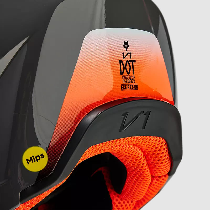 Casco Moto V1 Ballast Gris/Naranjo Fox | Casco Moto Fox casco fox racing motocross mtb