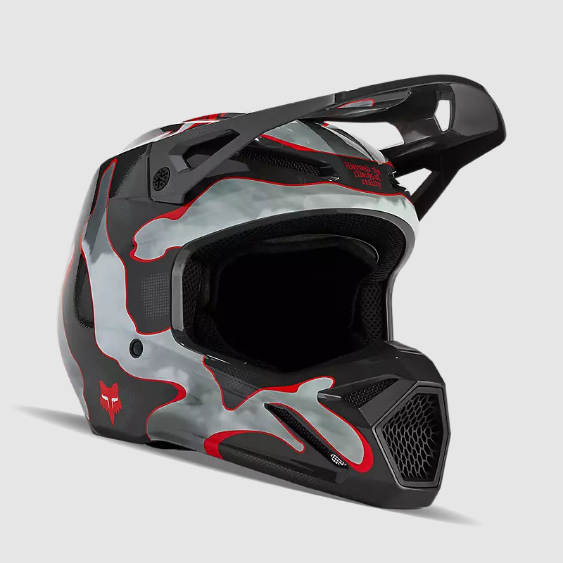 Casco Moto V1 Atlas Gris/Rojo Fox