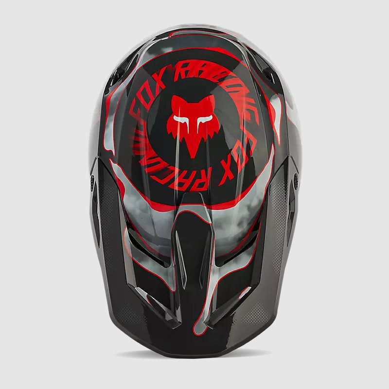 Casco Moto V1 Atlas Gris/Rojo Fox | Casco Moto Fox casco fox racing motocross mtb