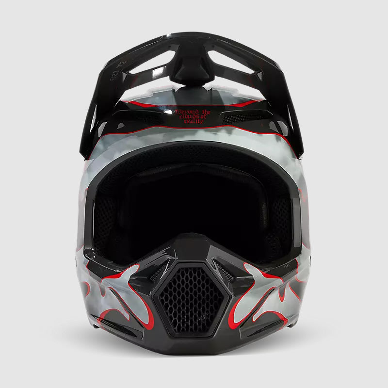 Casco Moto V1 Atlas Gris/Rojo Fox | Casco Moto Fox casco fox racing motocross mtb