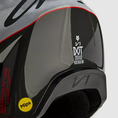 Casco Moto V1 Atlas Gris/Rojo Fox | Casco Moto Fox casco fox racing motocross mtb