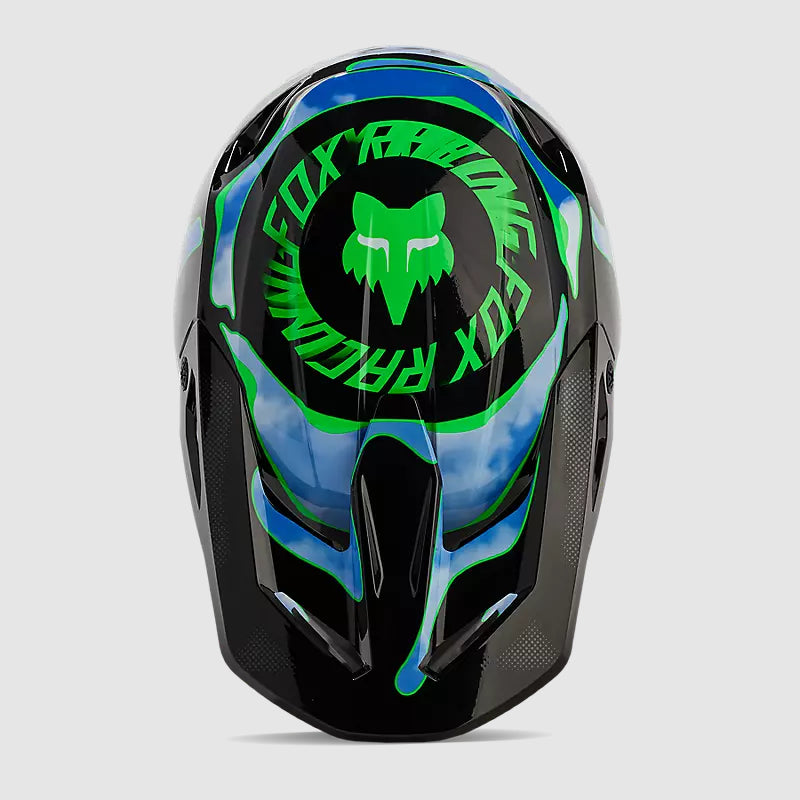Casco Moto V1 Atlas Negro/Verde Fox | Casco Moto Fox casco fox racing motocross mtb