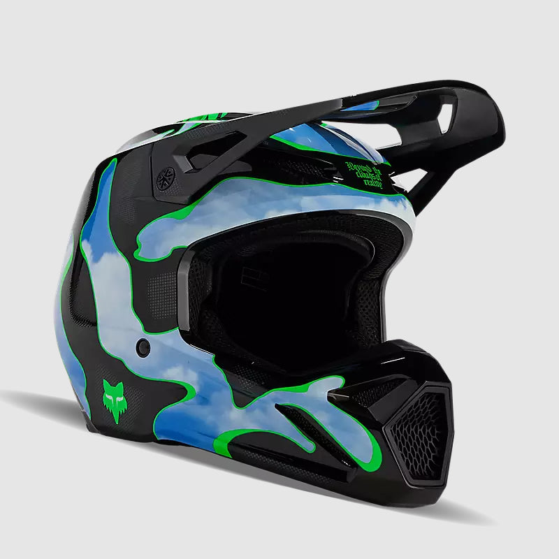 Casco Moto V1 Atlas Negro/Verde Fox | Casco Moto Fox casco fox racing motocross mtb