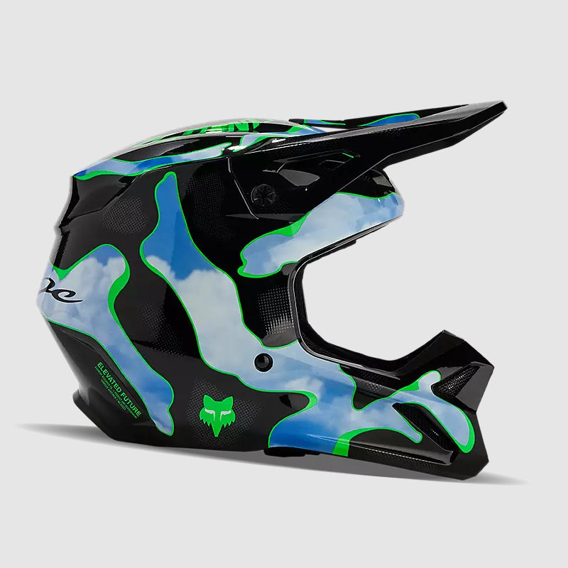 Casco Moto V1 Atlas Negro/Verde Fox | Casco Moto Fox casco fox racing motocross mtb