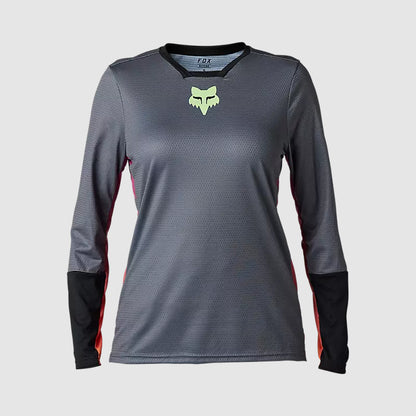 Polera Bicicleta Mujer Defend Race Manga Larga Gris Fox