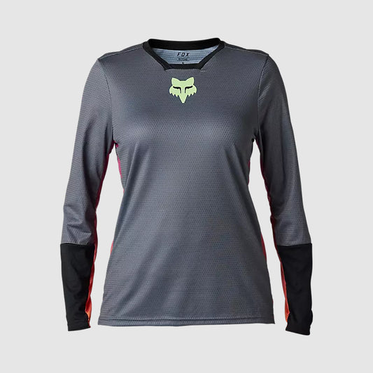 Polera Bicicleta Mujer Defend Race Manga Larga Gris Fox