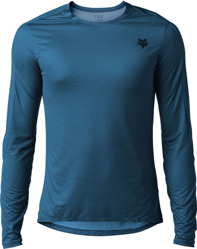 Polera Bicicleta Flexair Ascent Manga Larga Azul Fox