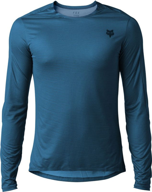 Polera Bicicleta Flexair Ascent Manga Larga Azul Fox