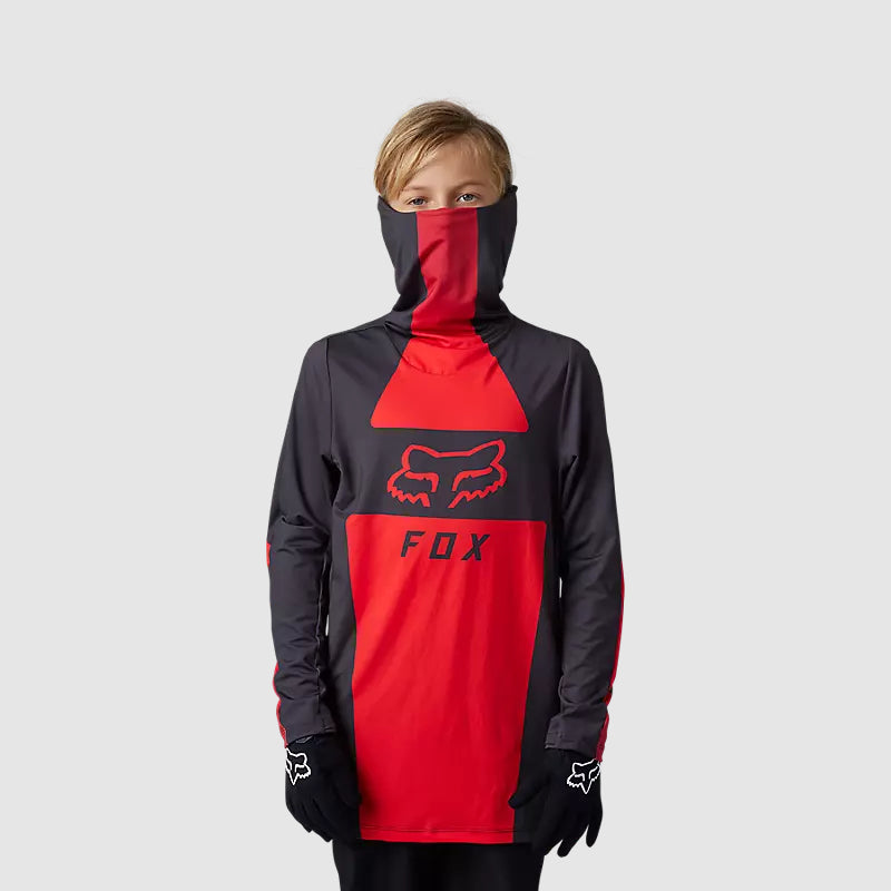 Polera Moto Niño Ranger Drive Krux SXS Con Cuello Rojo Fox
