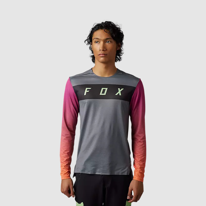 Polera Bicicleta Flexair Arcadia Manga Larga Gris Fox polera bicicleta fox mtb